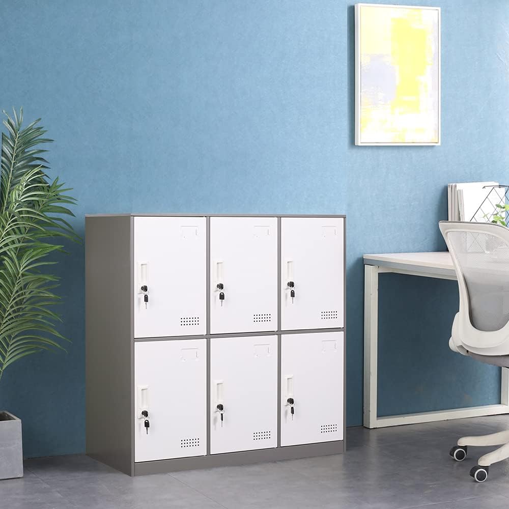 6 Door Steel Storage Locker Cabinet with Lock H967