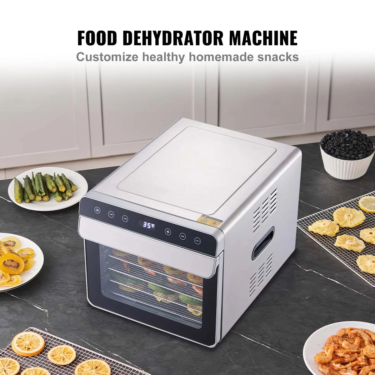 6 Tray Stainless Steel Food Dehydrator Machine P8310