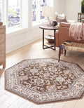 Octagon Brown Low-Pile Rug B350358