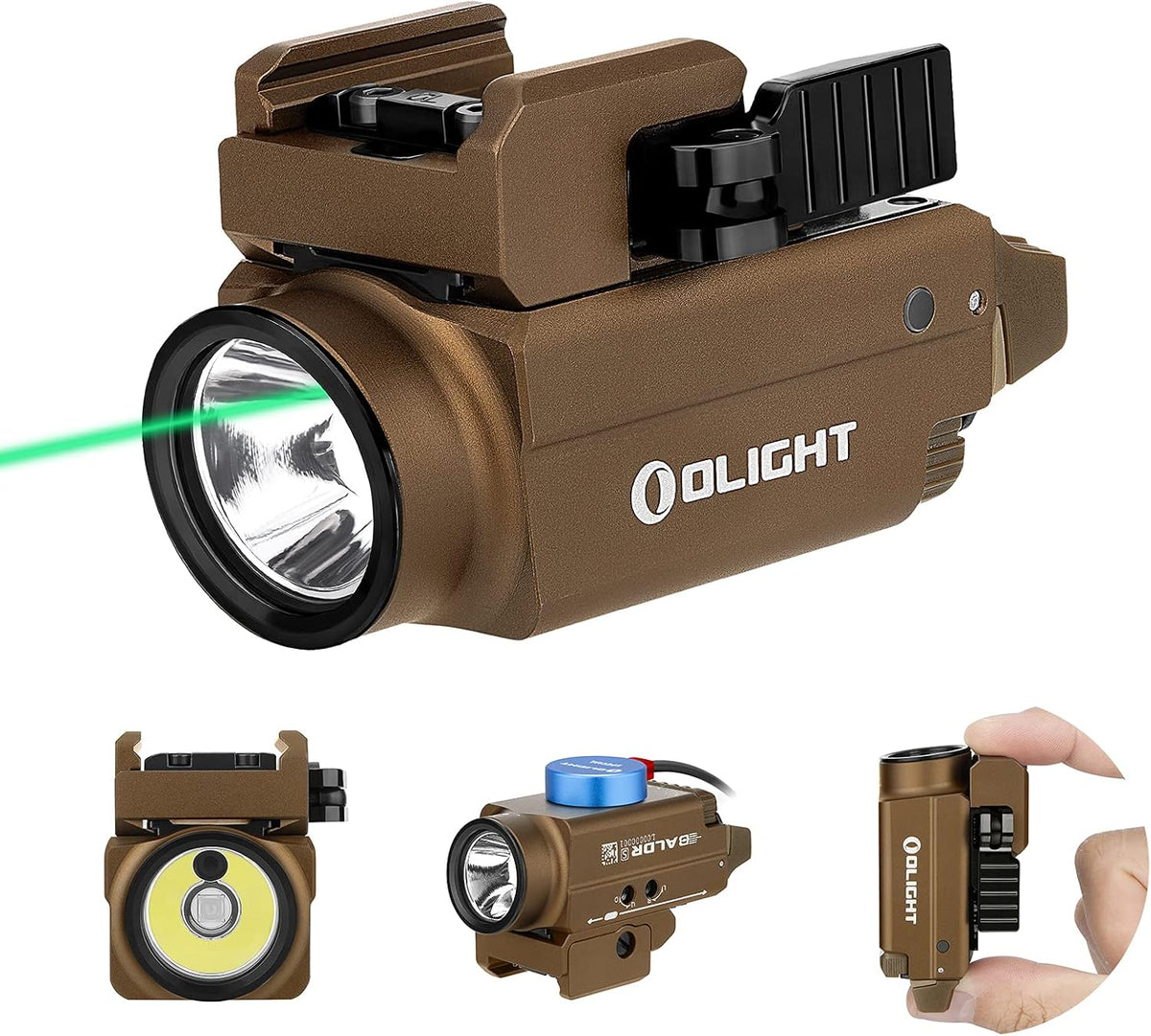 800 Lumens USB Rechargeable Weaponlight with Green Beam and White LED Combo I6185