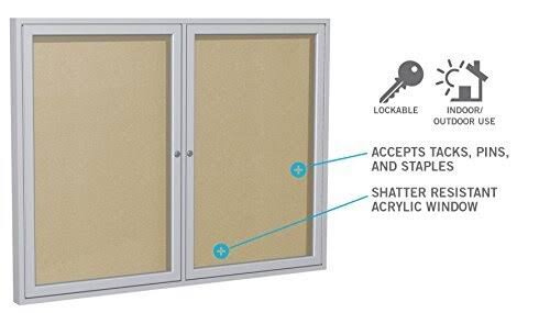 Caramel 1-Door Enclosed Vinyl Bulletin Board S44118