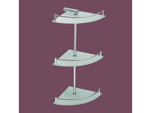 3 Tier Corner Stainless Steel Glass Shelves C185