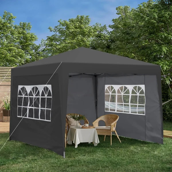 Black Detachable Fabric Outdoor Pop-Up Pavilion Canopy U202214