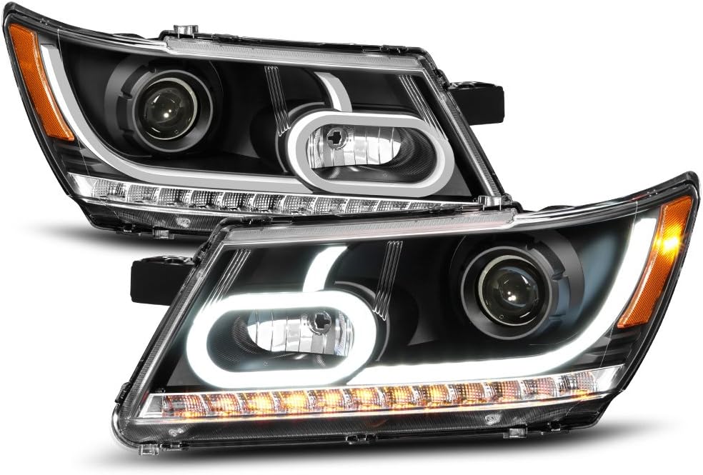 Black LED Projector Headlights for Dodge Journey X111965