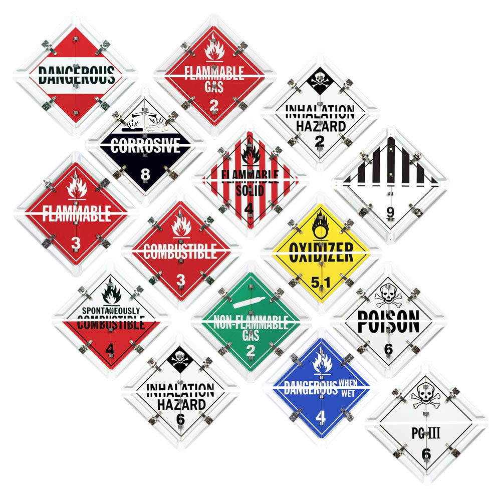 15-Legend Worded Aluminum Placard Set with White Back Plate D480
