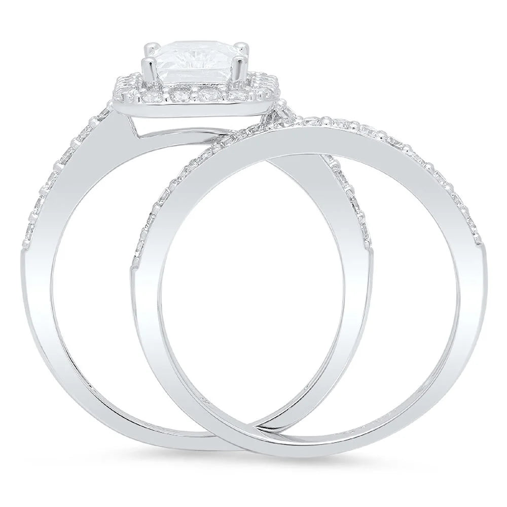 18k White Gold Emerald Cut White Sapphire Ring X47040
