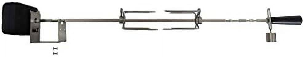 Stainless Steel Grill Rotisserie Kit with Matte Black Cordless Motor Y959541
