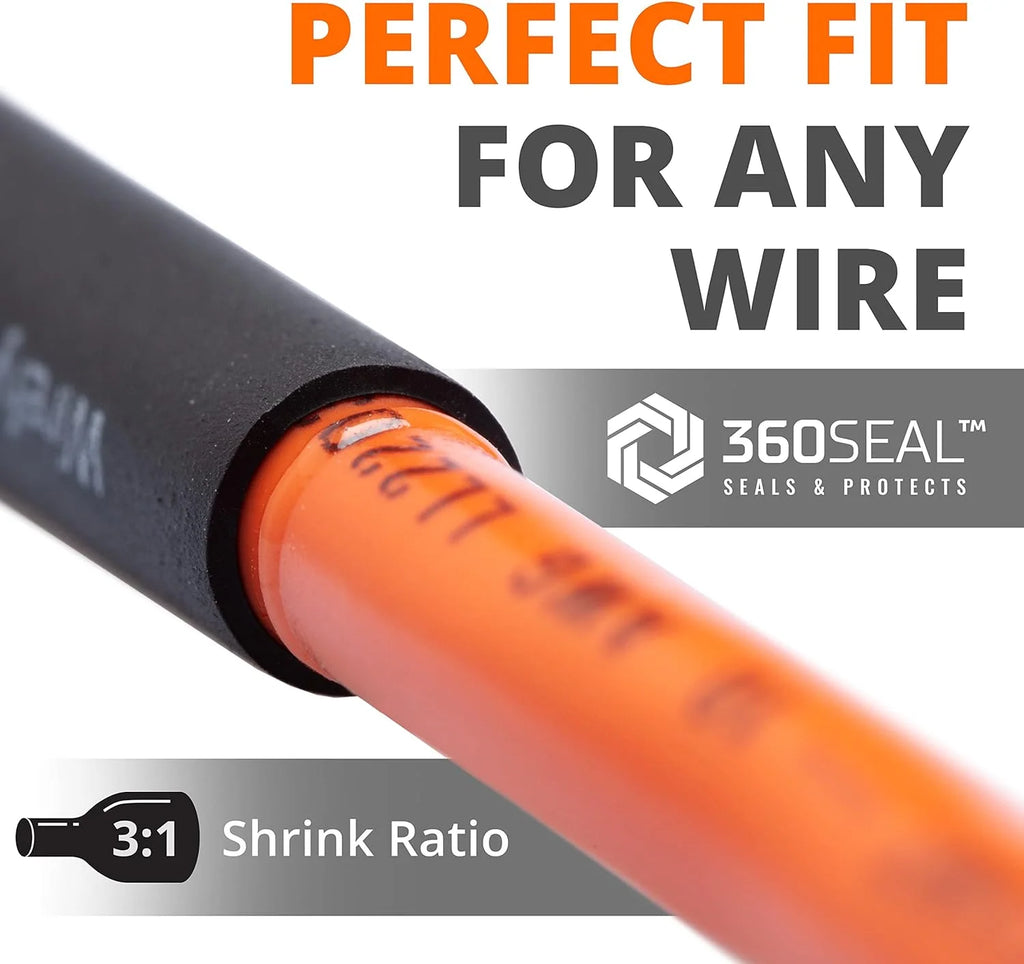 Black 50 Feet Roll Adhesive Lined Heat Shrink Tubing J24192