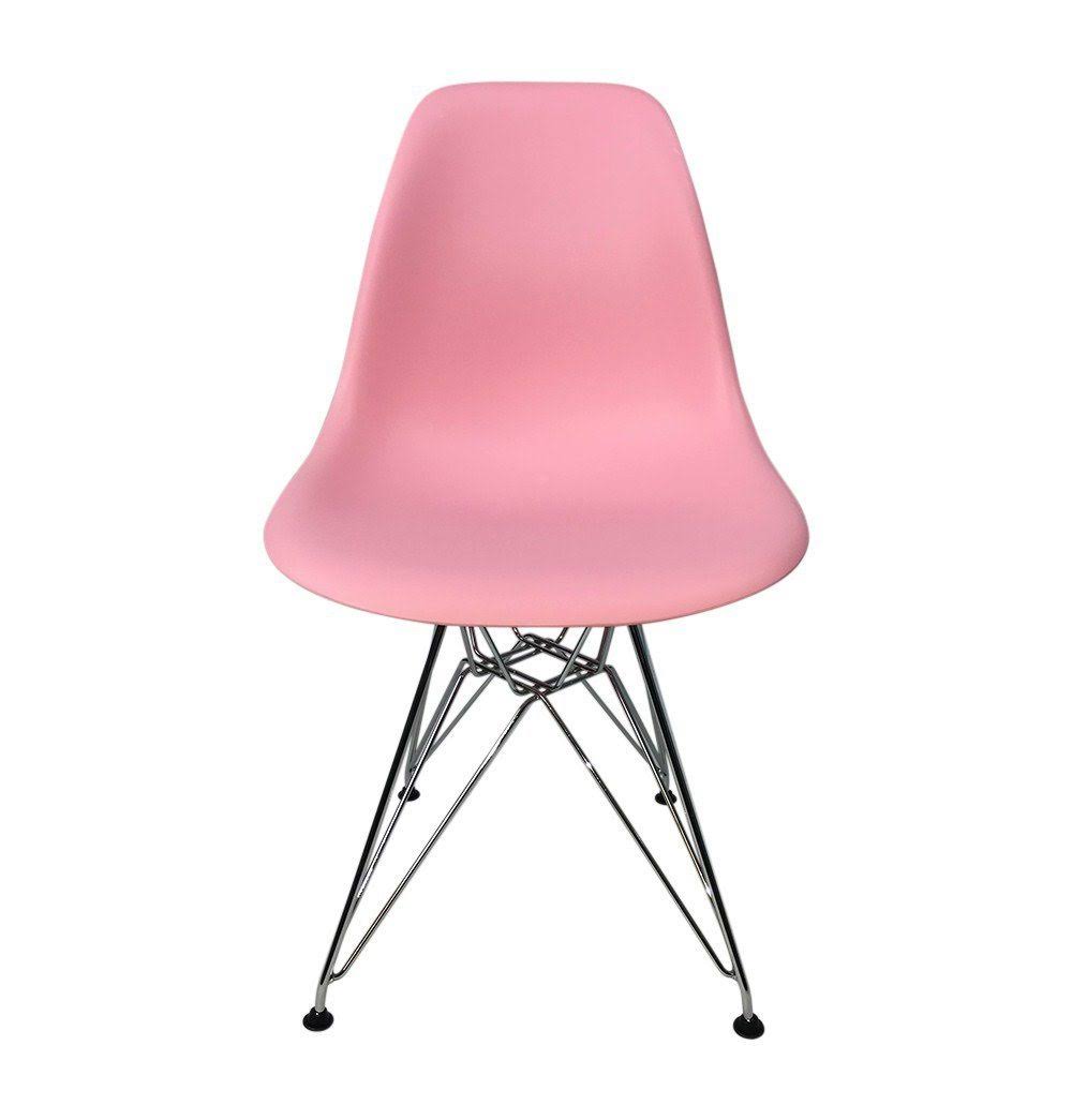 Dark Pink PP Eiffel Chair with Metal Legs O17240