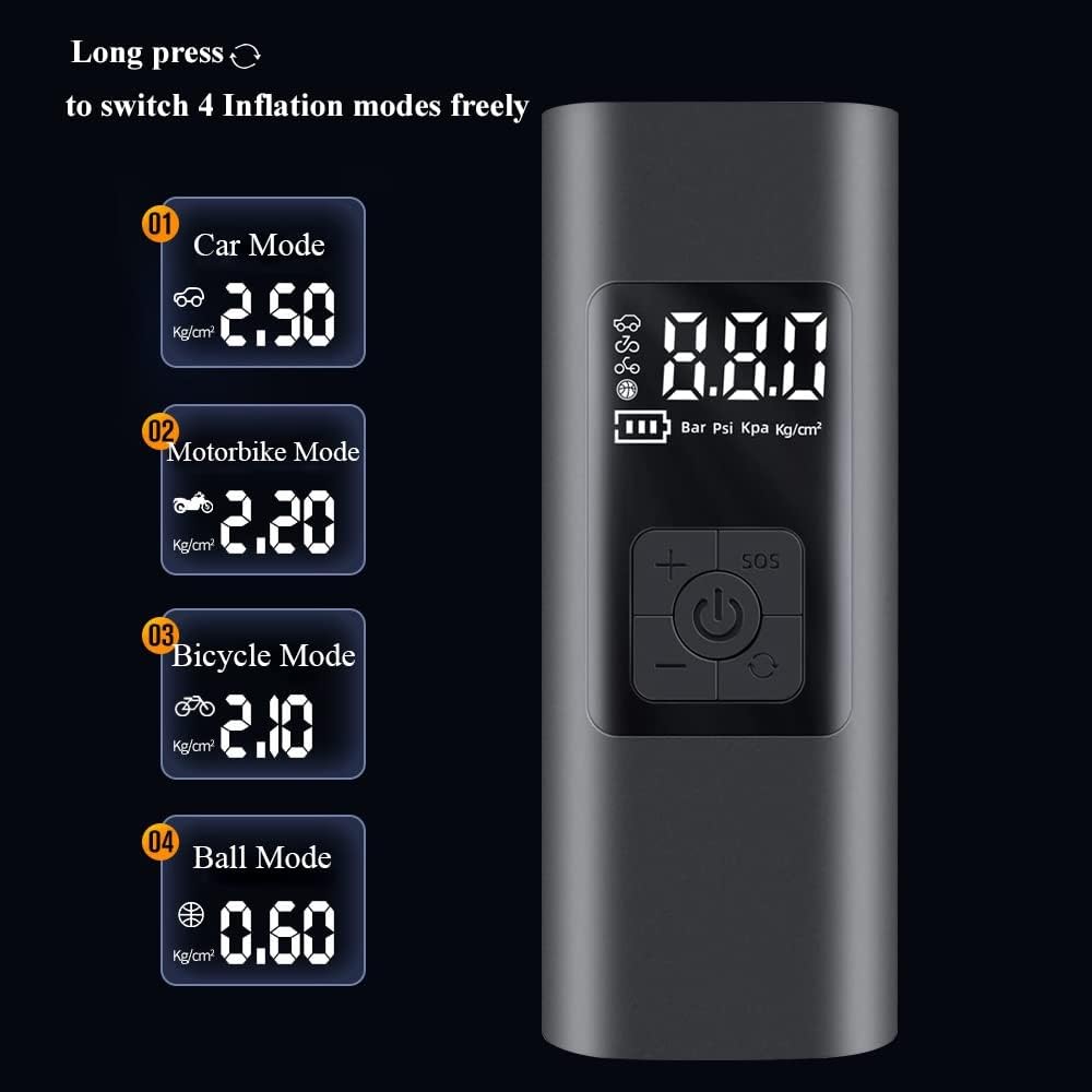Portable 150PSI Tire Inflator with LCD Screen and LED Light H888983