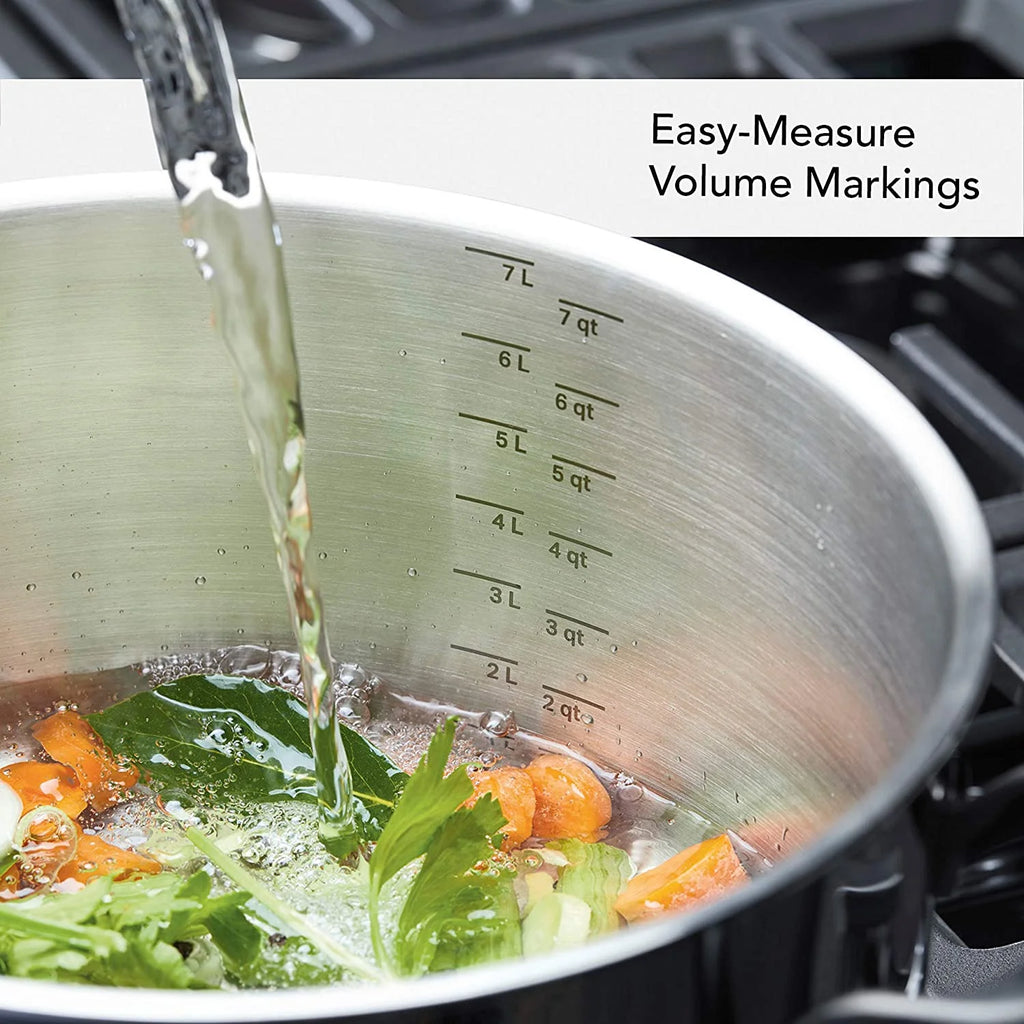 5-Ply Clad Stainless Steel Stock Pot with Lid, 8 Quart D2409