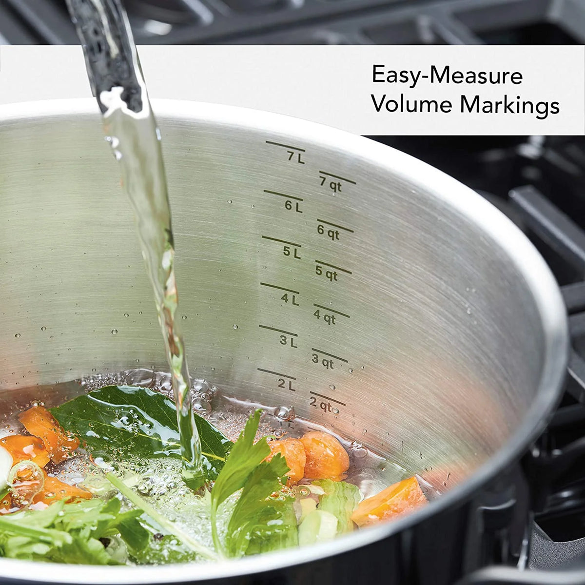 5-Ply Clad Stainless Steel Stock Pot with Lid, 8 Quart D2409
