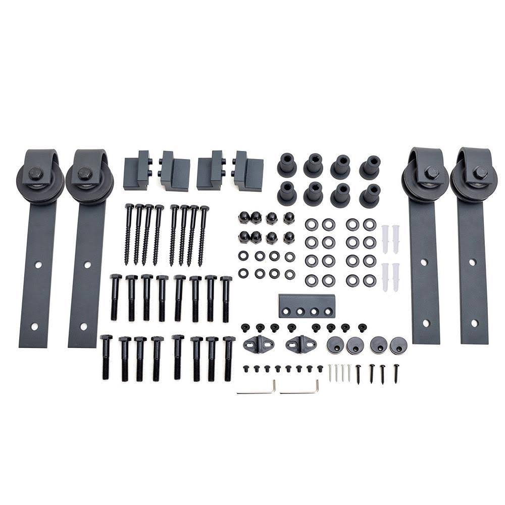Unfinished Solid Core Knotty Pine Sliding Barn Door with Hardware Kit X760939