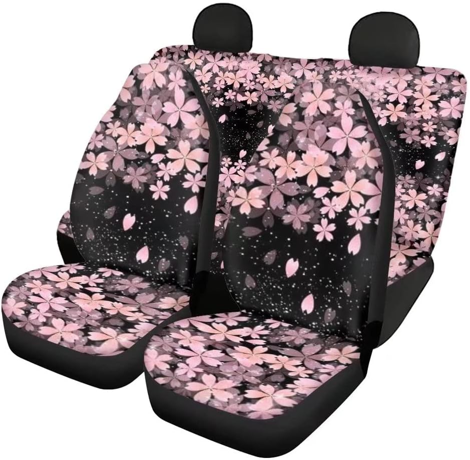 Red Kiss Lips Print 4pcs Car Seat Cover Set U363023