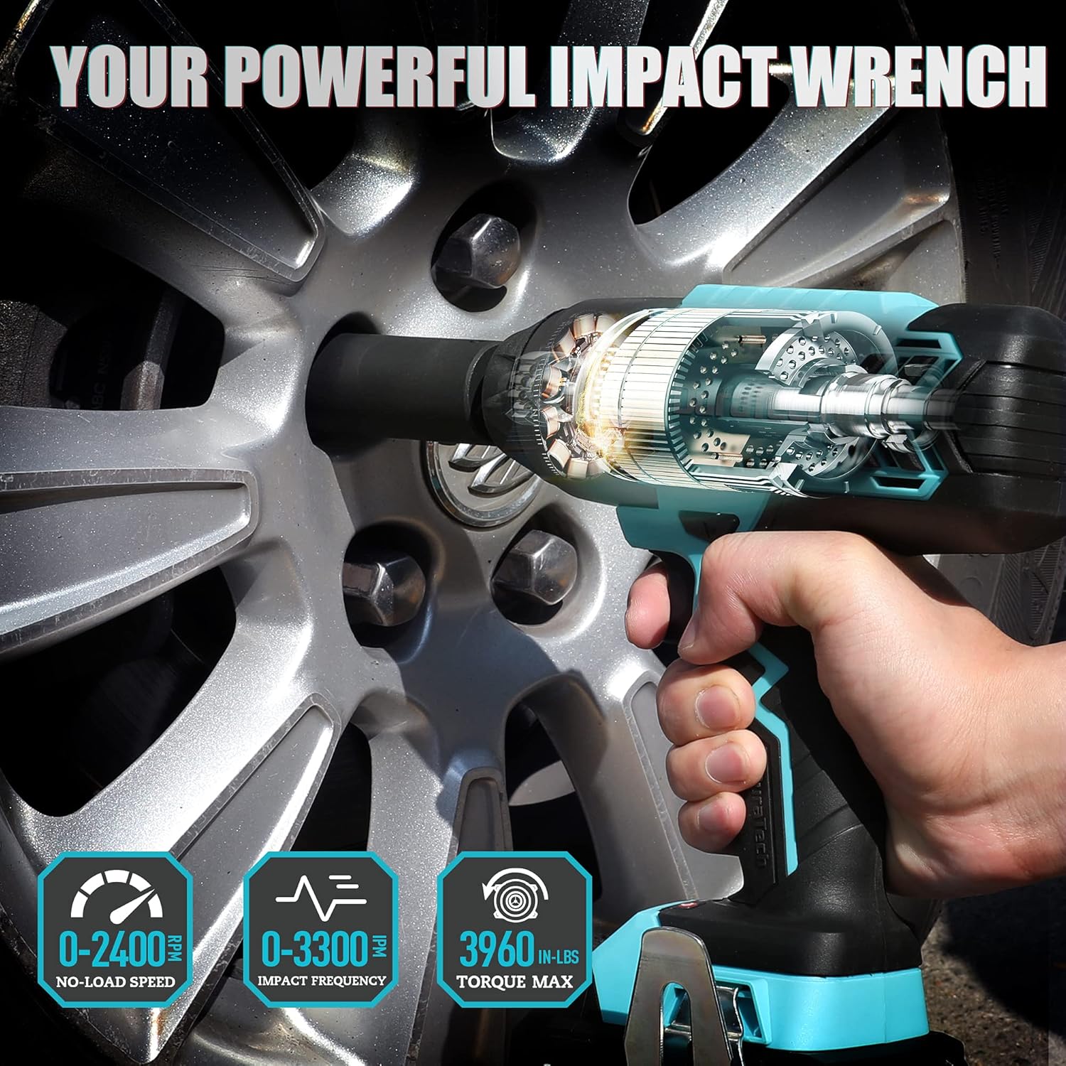 20V Cordless Impact Wrench, 330 Ft-lbs, 1/2-inch Cr-v Steel R146196