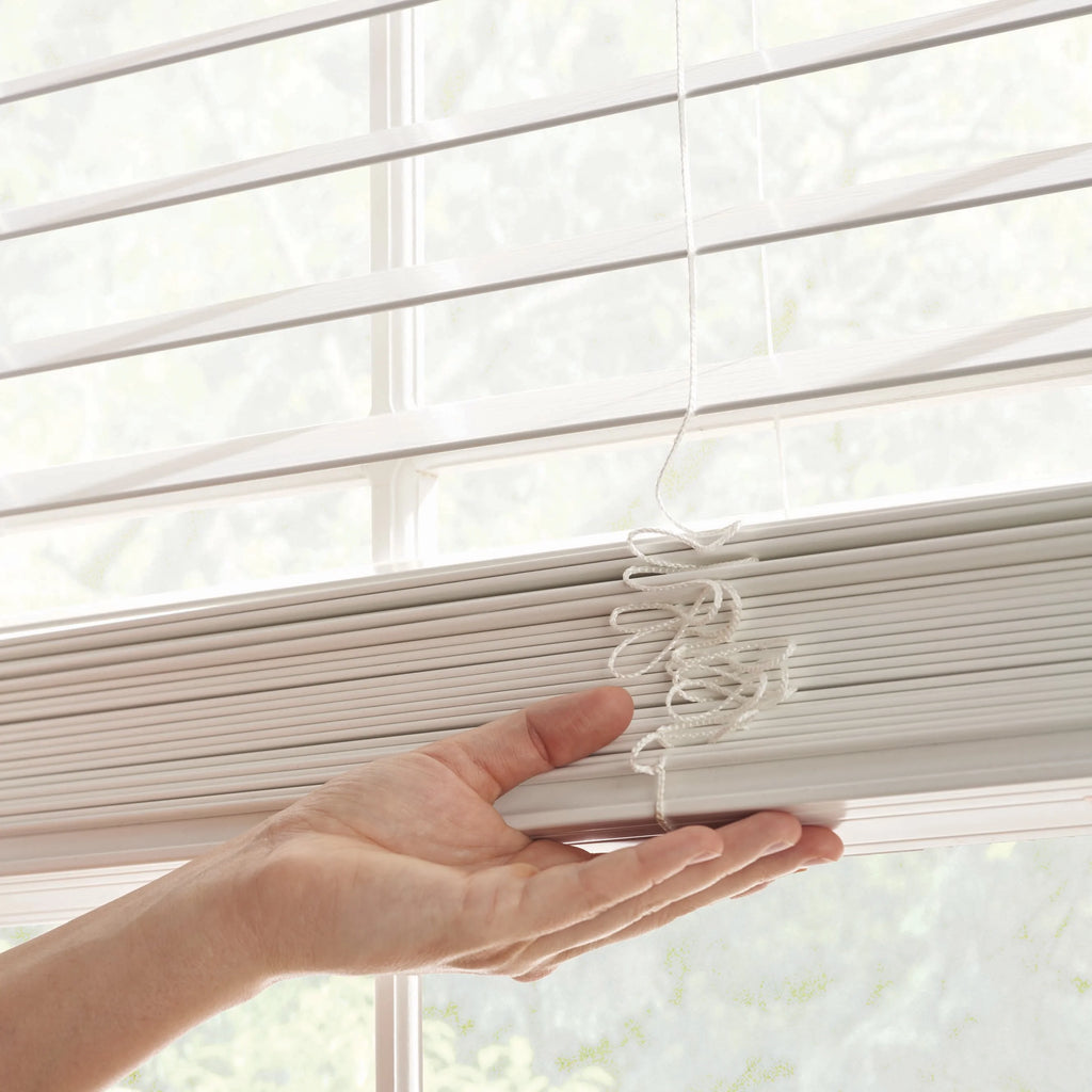 White 2-inch Cordless Faux Wood Horizontal Window Blinds V31497