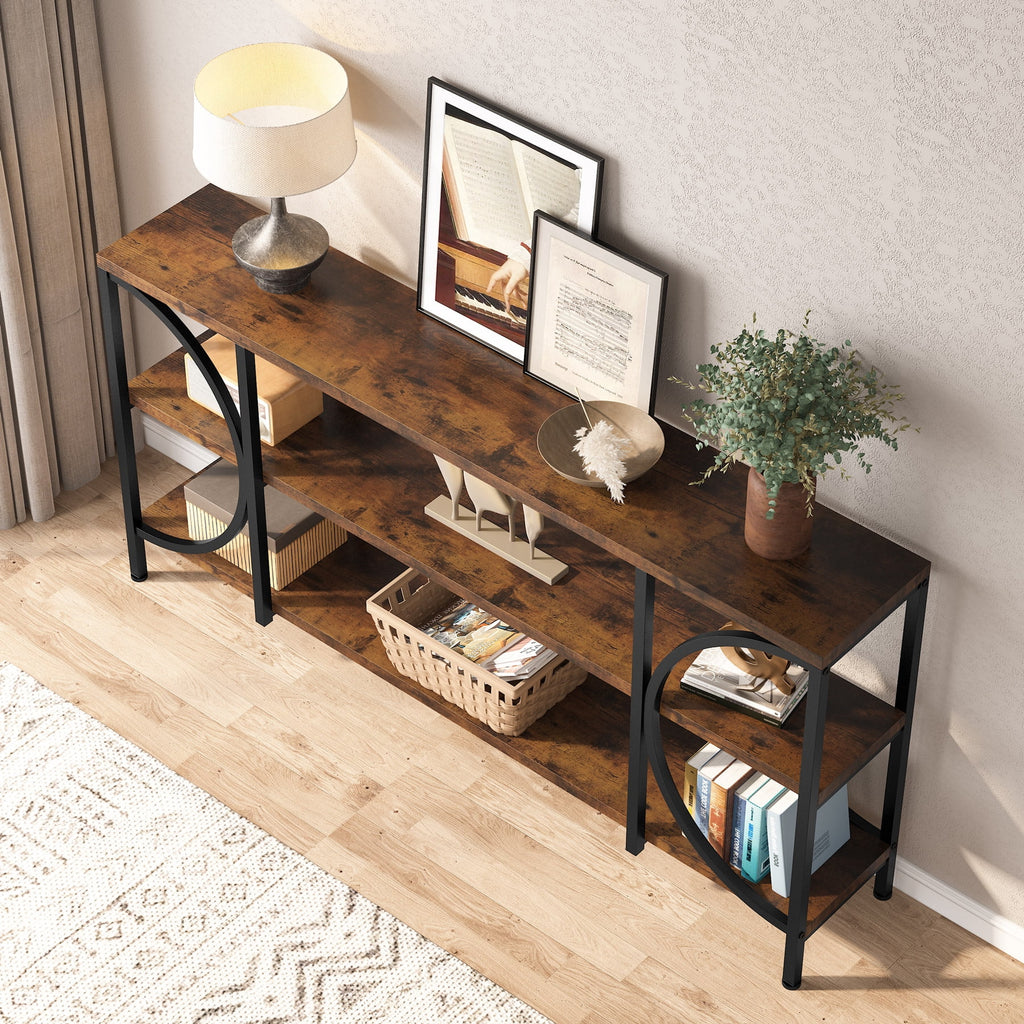 70.86" 3 Tier Console Table with Storage Shelves N816