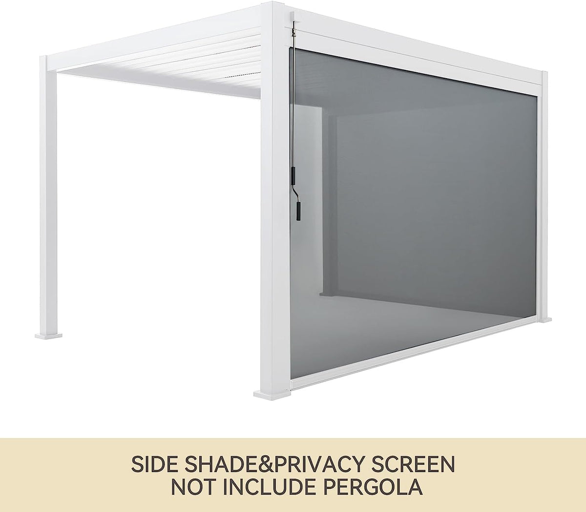 13' Aluminum Pull-Down Privacy Screen Pergola Divider (White) T30260