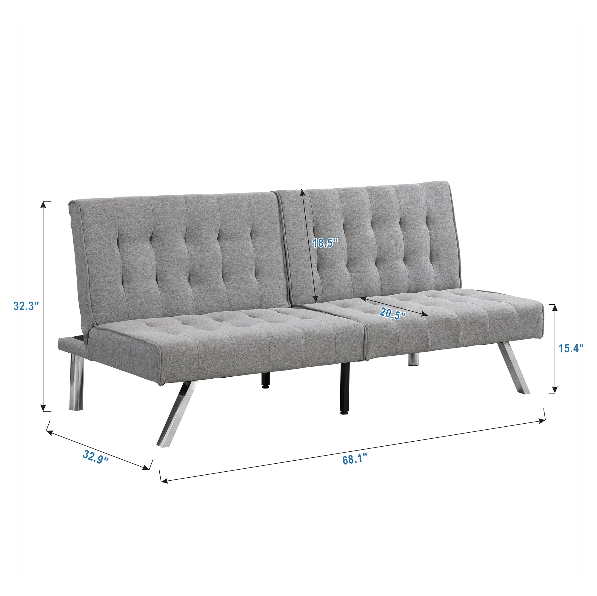 Grey Futon Sofa Bed Z7699