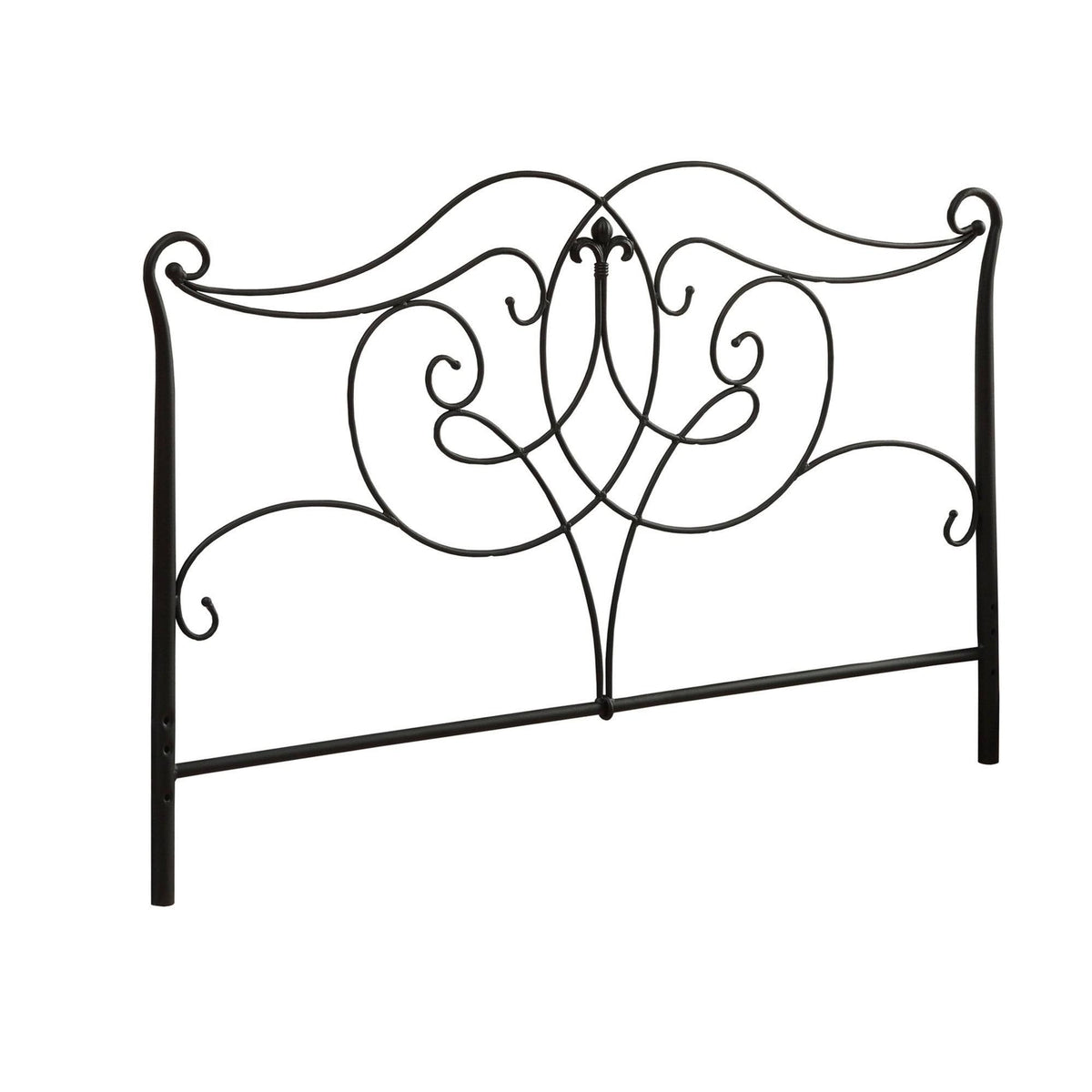 Full Size Bed Satin Black Headboard / Footboard E7378
