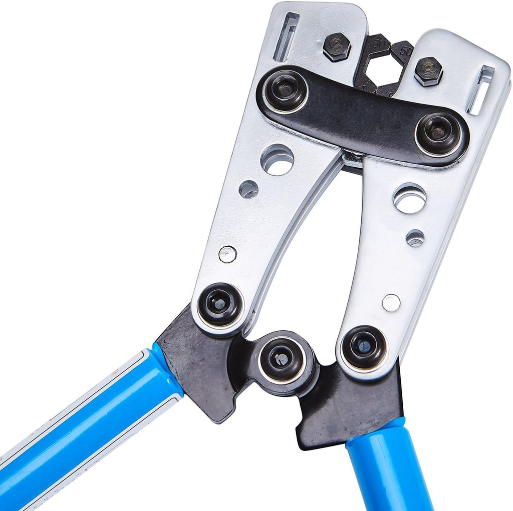 Wire Terminal Crimping Tool Cable Lug Crimper Hand Plier (10, 8, 6, 4, 2, 1/0 AWG Settings) Pack of 2 O226237