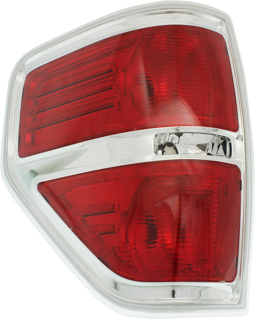 Tail Light Lens and Housing Compatible with 2009-2014 Ford F-150 Styleside Chrome trim Driver Side Pack of 2 E813006