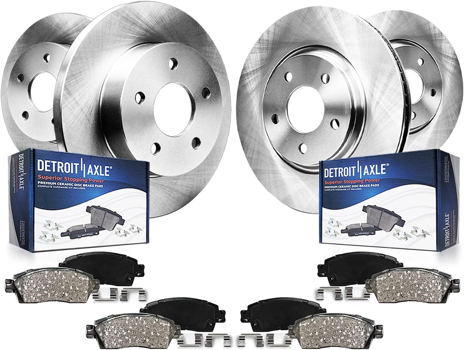 11.89" Front & 12.01" Rear Disc Rotor + Brake Pad Replacement D704