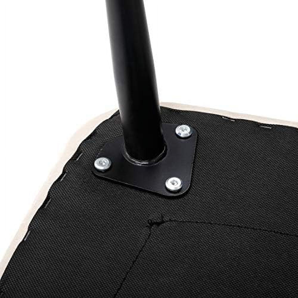 Tufted Curve Tan Velvet Ottoman Foot Stool with Steel Legs N392