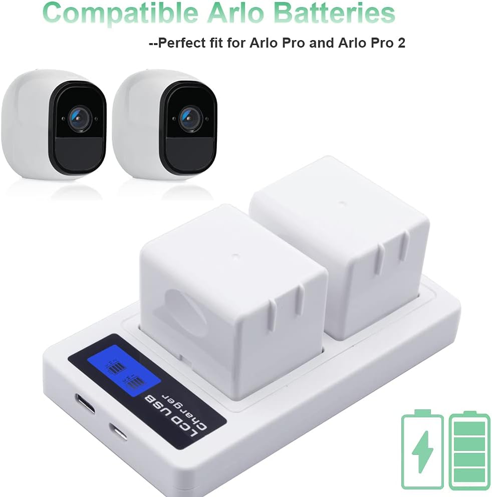 2-Pack Rechargeable Battery and Dual Battery Charge Station for Arlo Pro Surveillance Camera O4947