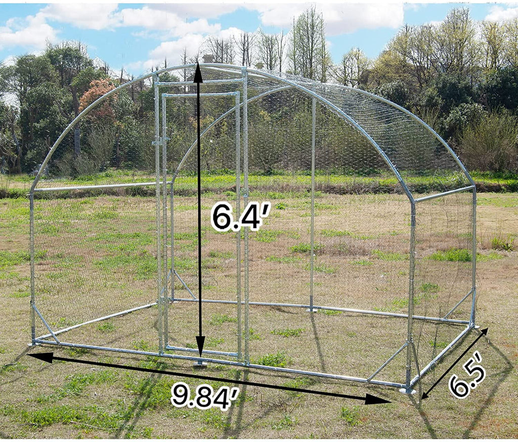 Large Metal Chicken Coop Walk-in Poultry Cage Hen House Duck Rabbits Habitat Dome Shaped Coop I81071