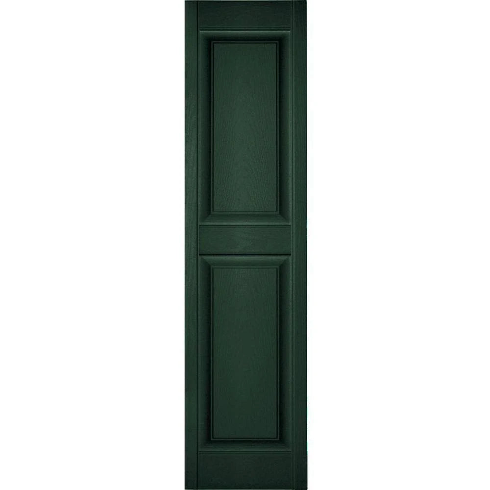 Midnight Green Vinyl Raised Panel Shutters, Per Pair B33173