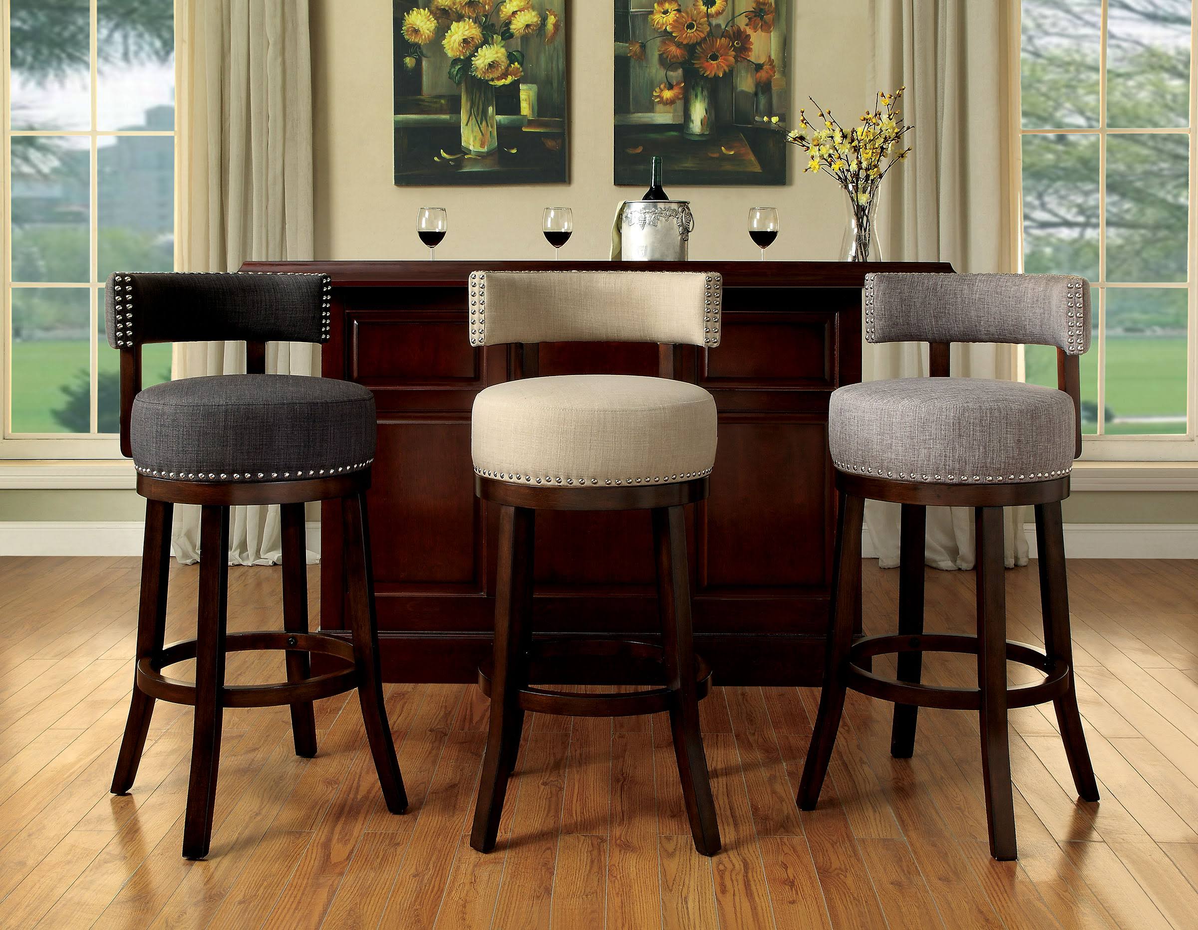 Gray 24x22 Bar Stool Set of 2 V759