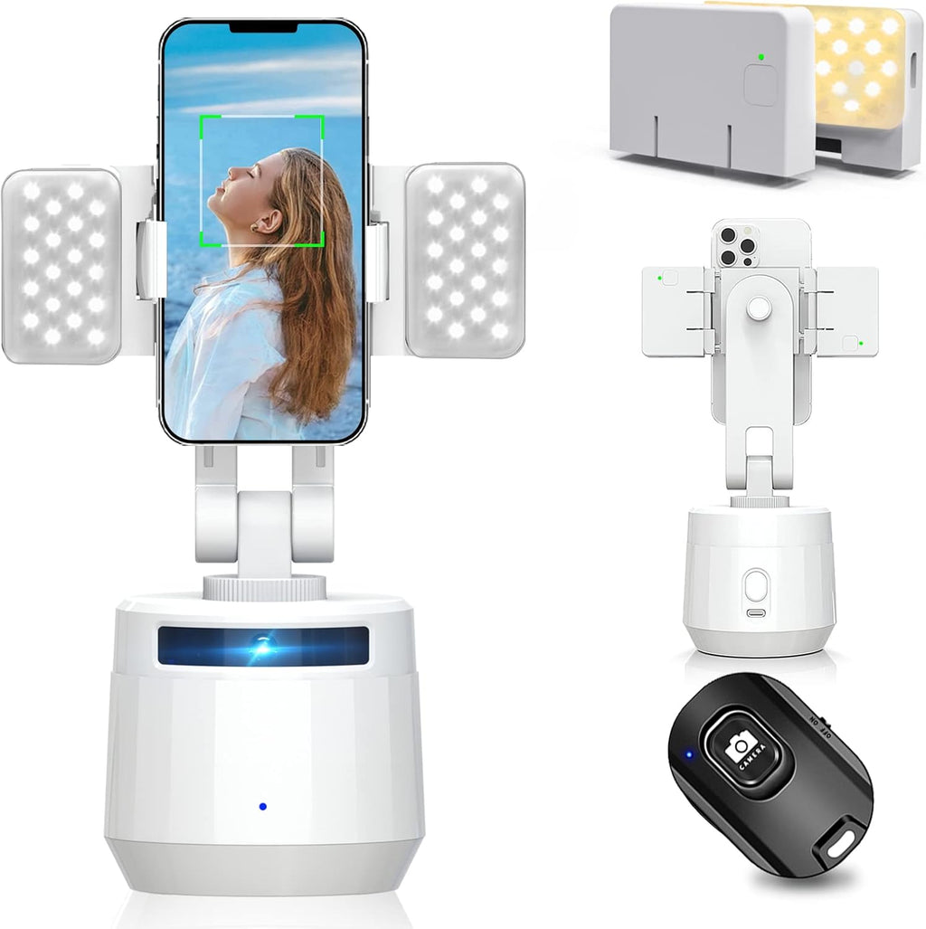 Pack of 2 Auto Face Tracking Phone Holder with Remote and Fill Light Y252735
