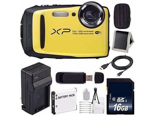 Yellow Digital Camera with 16GB SDHC Memory Card Bundle Q981773