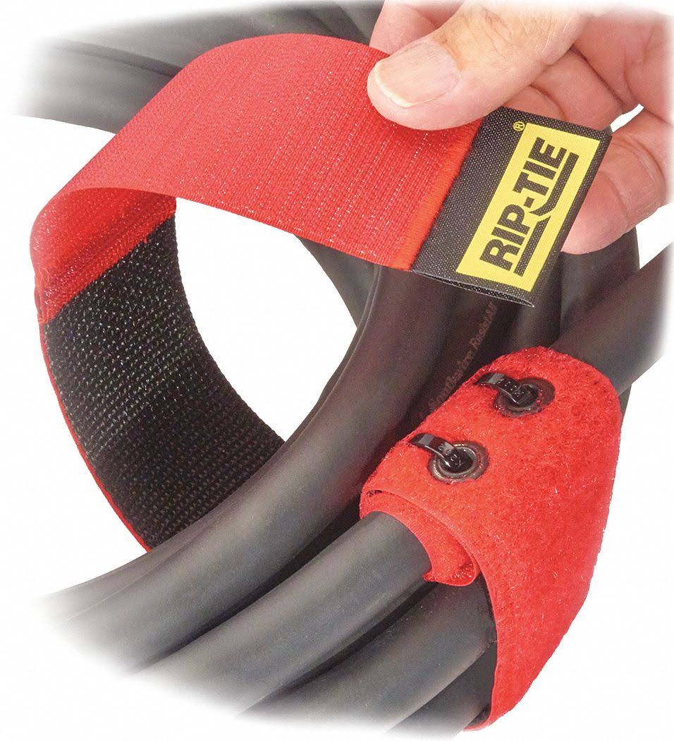Black Hook-and-Loop Cable Tie, 18 In, Pack of 10 O340