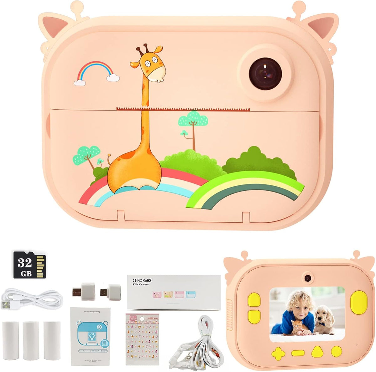Kids Instant Print Camera with Dual Lens, 32G TF Card I778176