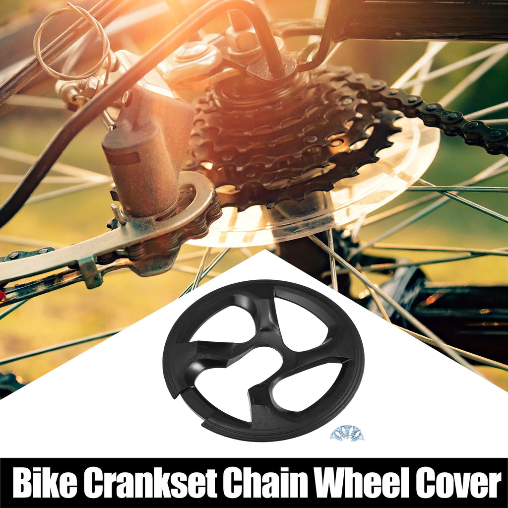 Black Bicycle Bike Chain Wheel Cover Protector I562513