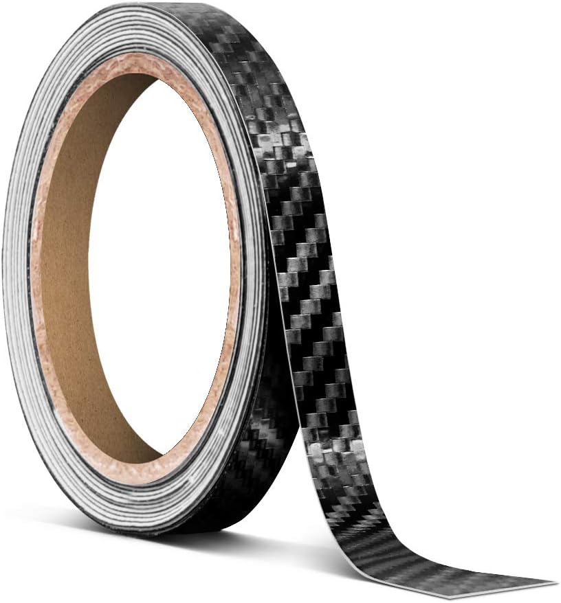 Black Carbon Fiber Vinyl Wrap Tape 20ft Roll Pack of 2 C833182