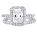 18k White Gold Emerald Cut White Sapphire Ring X47040
