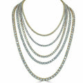 925 Silver Moissanite Tennis Necklace 3 mm Round 18-36 Inches P492