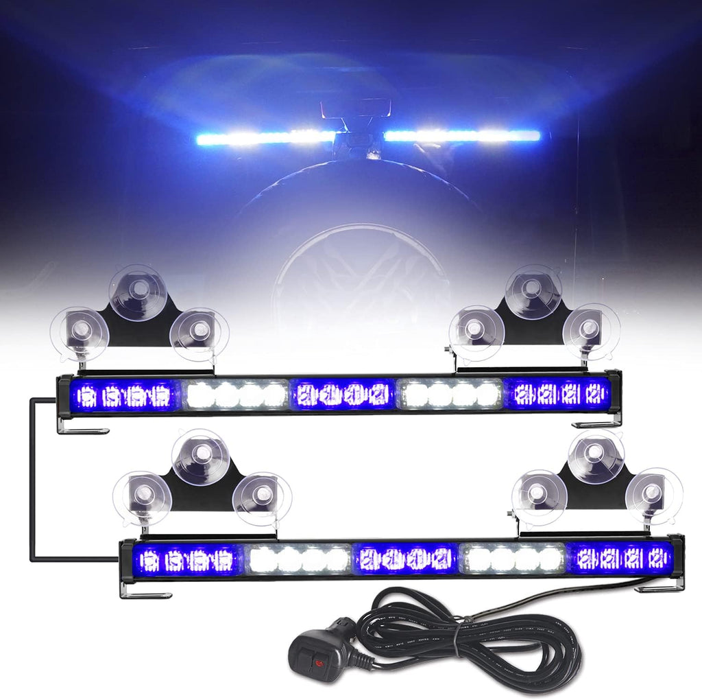 Green/White 40 LED 2 in 1 Traffic Advisor Strobe Light Bar Pack of 2 X69577