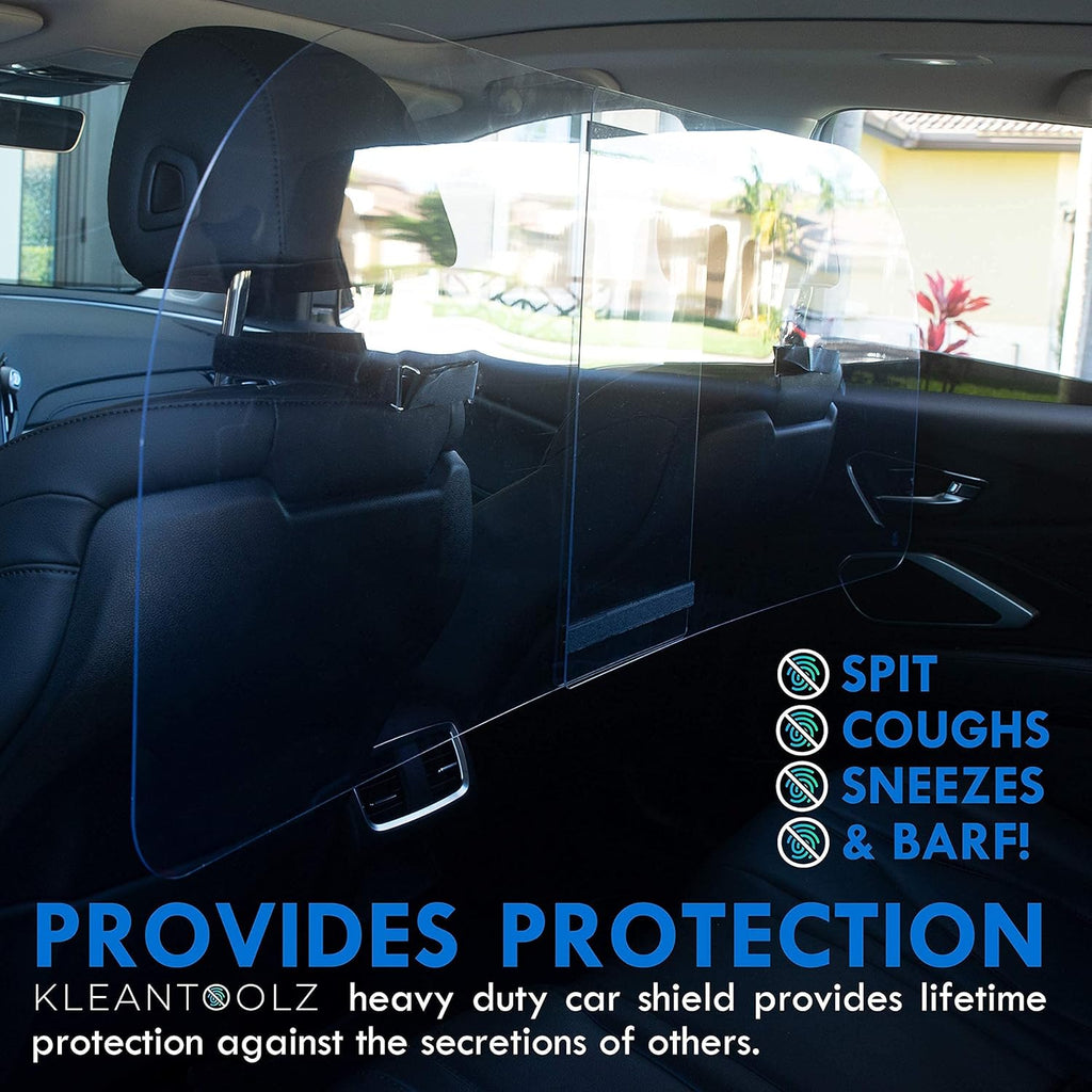 Adjustable Plexiglass Car Sneeze Guard Bundle with Cleaning Cloth E27370