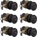 6 Packs Oil Rubbed Bronze Privacy Door Knobs with Lock N551