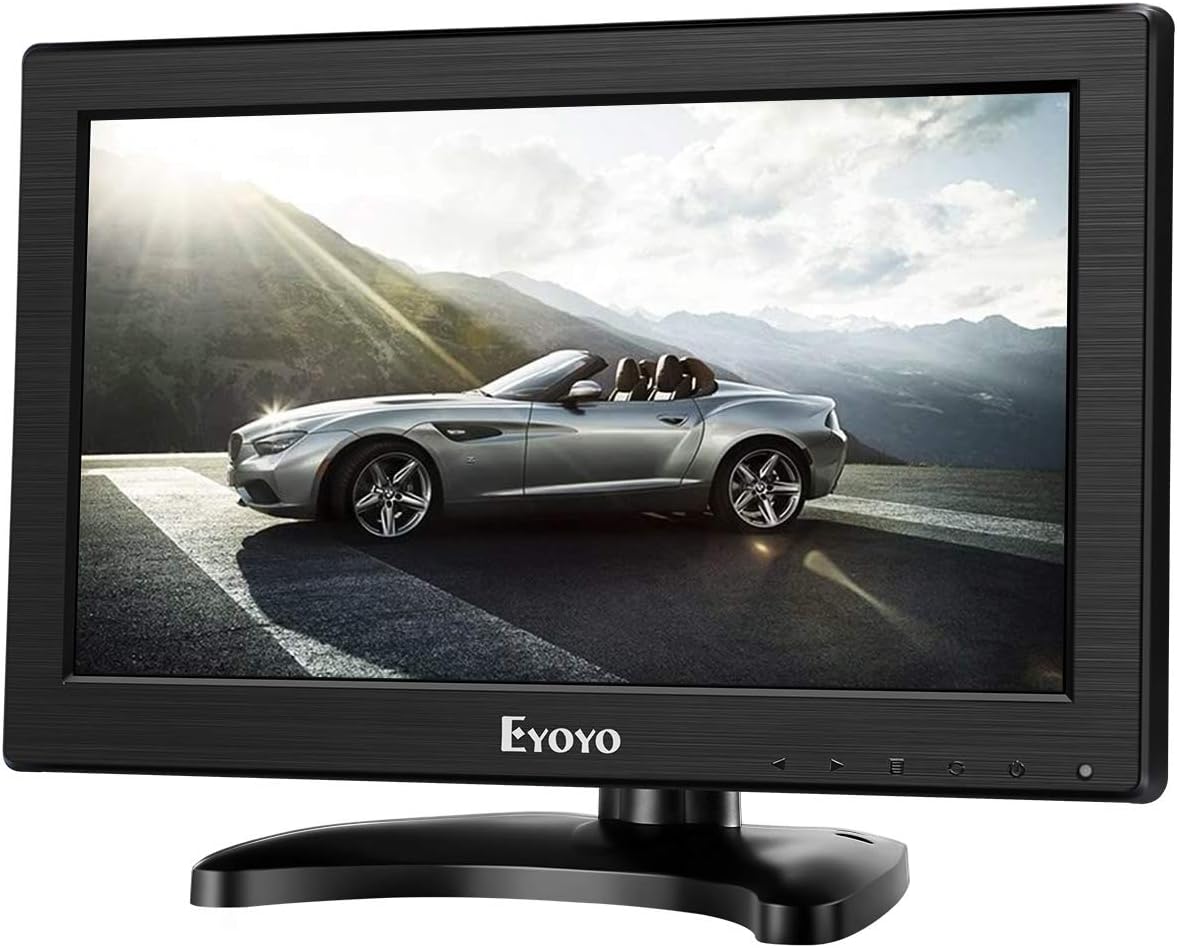 12" TFT LCD Monitor with AV HDMI BNC VGA Input 1366x768 Portable HD Display with Built-in Speaker D504