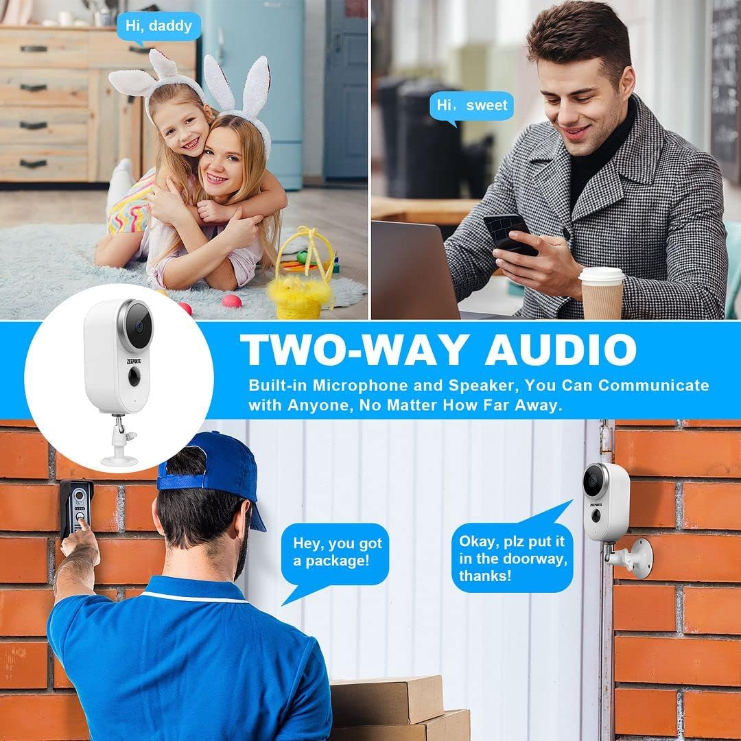 1080P HD Wireless Security Camera with Night Vision and Motion Detection D788926