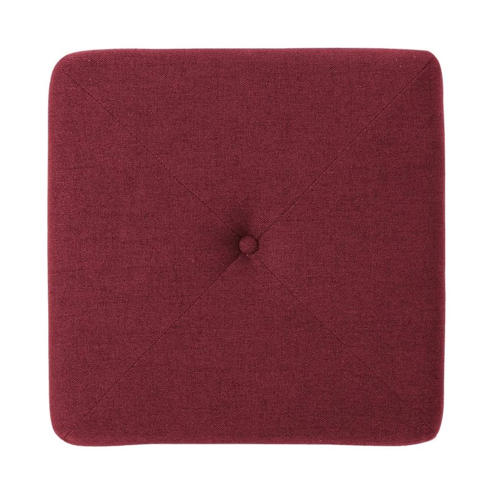 Deep Red Fabric Square Ottoman D311649