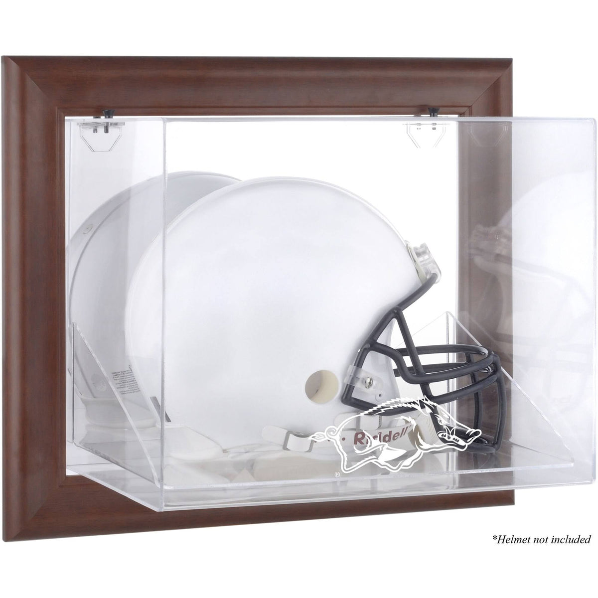 Brown Framed Wall-Mountable Helmet Display Case C46673