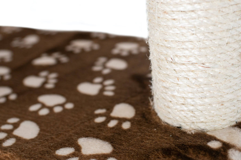 Saddle Brown/White Paw Print Cat Tree I513