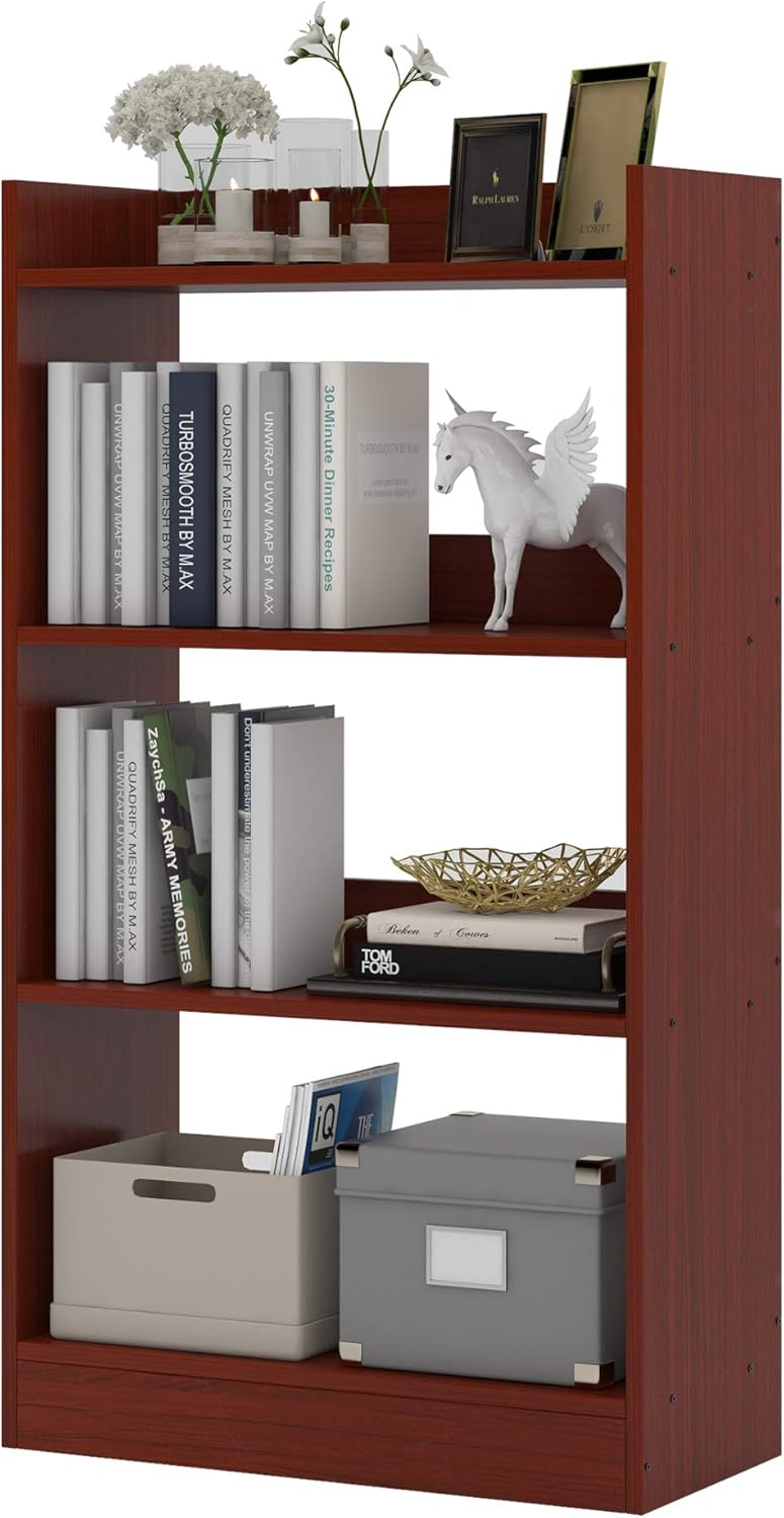 4 Tier Etagere Bookcase Storage Shelf (Teak, 23.62 inches) O750
