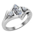 14K White Gold Marquise Cut Engagement Ring C345665